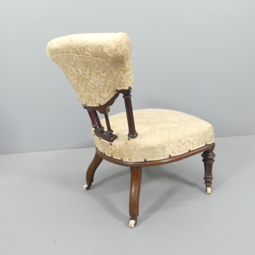 2674 - A Victorian mahogany and upholstered nursing chair, and a bamboo child's chair. (2)