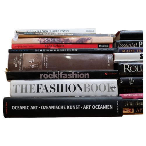 766 - A quantity of fashion, photography and music related reference books including  Kurt Cobain Journals... 