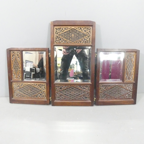 2690 - An Anglo-Indian three-fold dressing table mirror. Overall 108x67cm.