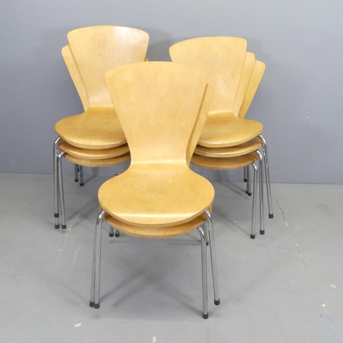 2656 - A set of eight contemporary bent ply stacking chairs.