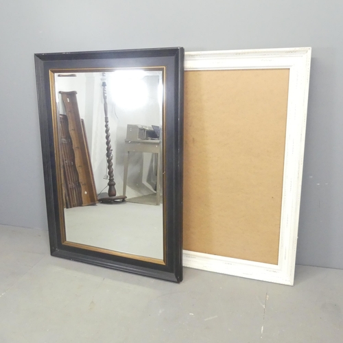 2665 - A modern painted rectangular wall mirror, 78x110cm, and a painted wooden frame. (2)