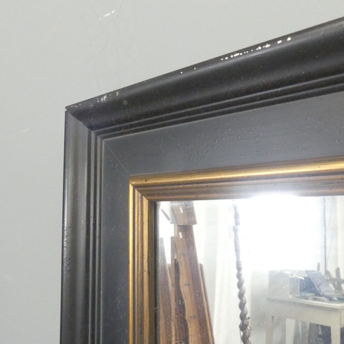 2665 - A modern painted rectangular wall mirror, 78x110cm, and a painted wooden frame. (2)