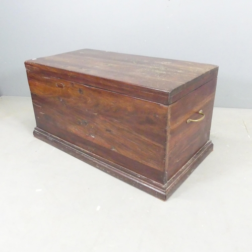 2677 - A hardwood tool-chest, constructed from reclaimed African railway sleepers. 98x49x52cm.