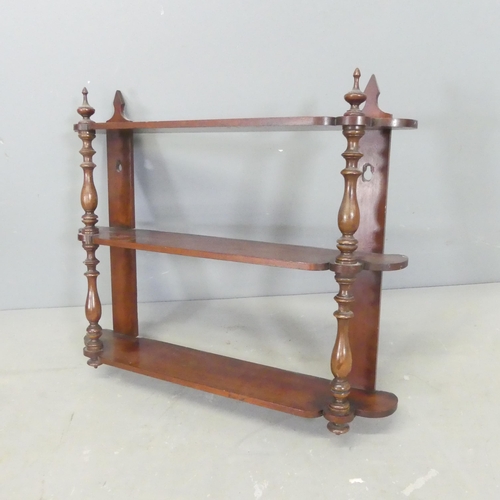 2679 - A 19th century mahogany hanging shelf. 61x51x12cm.