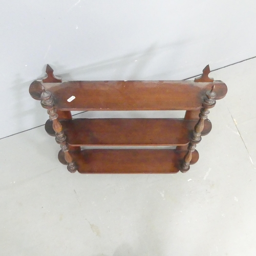 2679 - A 19th century mahogany hanging shelf. 61x51x12cm.