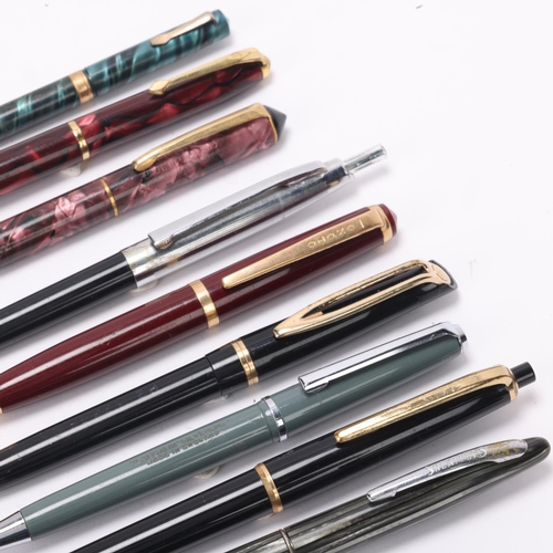 510 - A collection of 9 vintage propelling pencils, including models by Onoto, Conway, Sheaffer, Eversharp... 