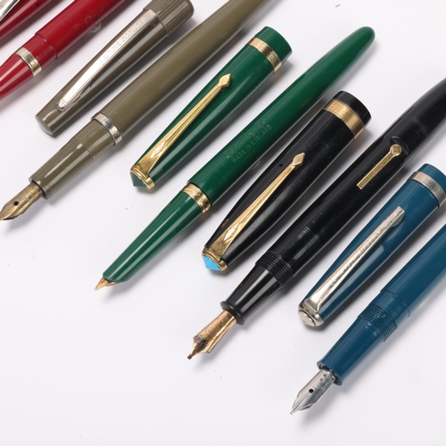 512 - 6 vintage Conway Stewart fountain pens, 3 with 14ct gold nibs, includes lever fill 