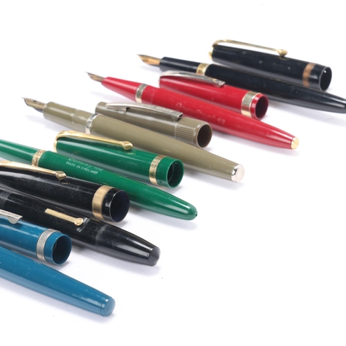 512 - 6 vintage Conway Stewart fountain pens, 3 with 14ct gold nibs, includes lever fill 