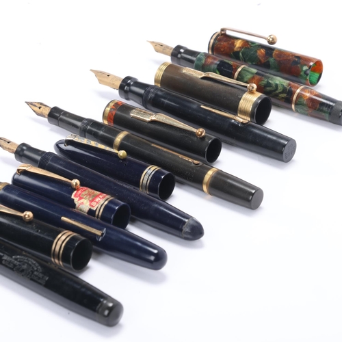 516 - 6 vintage Mabie, Todd & Co / Swan fountain pens, models include, Leverless, Self-Filler, Eternal, al... 