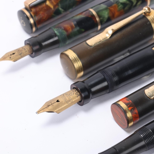 516 - 6 vintage Mabie, Todd & Co / Swan fountain pens, models include, Leverless, Self-Filler, Eternal, al... 