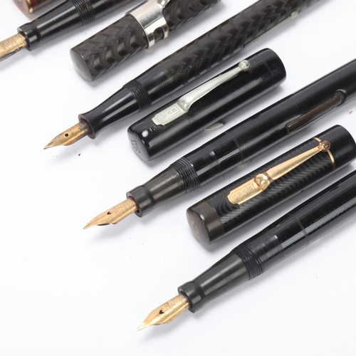 517 - 5 early 20th century fountain pens, Mabie, Todd & Co / Swan, 4 lever fill, models include, Minor No2... 