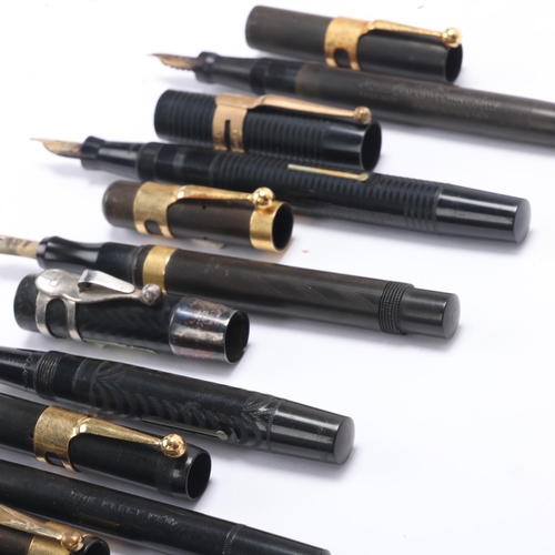 518 - 6 early 20th century fountain pens, Mabie, Todd & Co / Swan - Gaviota, Blackbird, The Fleet, Minor a... 