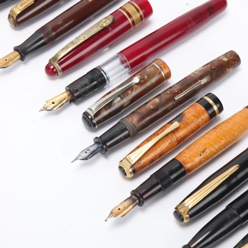 519 - 10 vintage fountain pens, including Non-Stop, 5 x Wyvern, Hema, Tibaldi, Edesta and Waterman