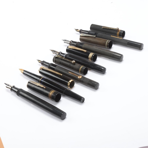 520 - 6 vintage fountain pens early to mid 20th century, including Orium Major, Pelikan, Diamond, Parlour ... 