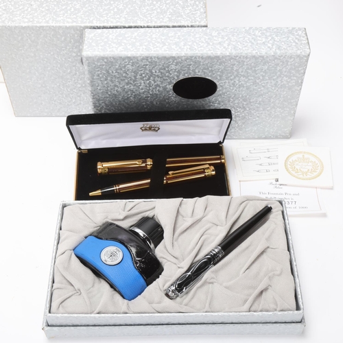 532 - 2 modern presentation sets of pens, Buckingham Palace fountain and ballpoint ltd edition 377/1000 an... 