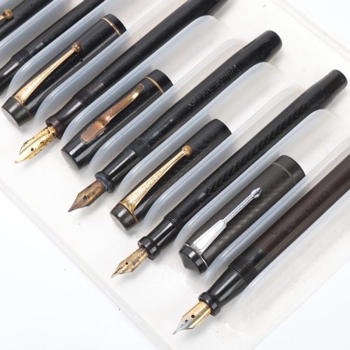 533 - 7 vintage fountain pens, most 1930s' /40s', 5 Parker pens including 