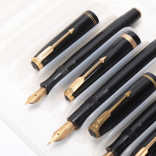 539 - 4 vintage fountain pens, Parker Duofold Maxima, Plexor Bermond and 2 Parker Vacumatic