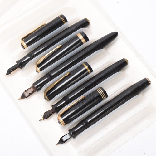 539 - 4 vintage fountain pens, Parker Duofold Maxima, Plexor Bermond and 2 Parker Vacumatic