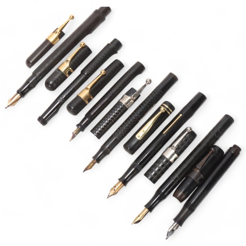 540 - 8 early 20th century fountain pens, including The Moore retractable, W.Hinds Magpie, Reg No 462872, ... 