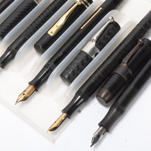 540 - 8 early 20th century fountain pens, including The Moore retractable, W.Hinds Magpie, Reg No 462872, ... 