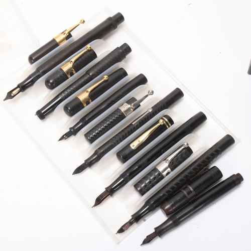 540 - 8 early 20th century fountain pens, including The Moore retractable, W.Hinds Magpie, Reg No 462872, ... 