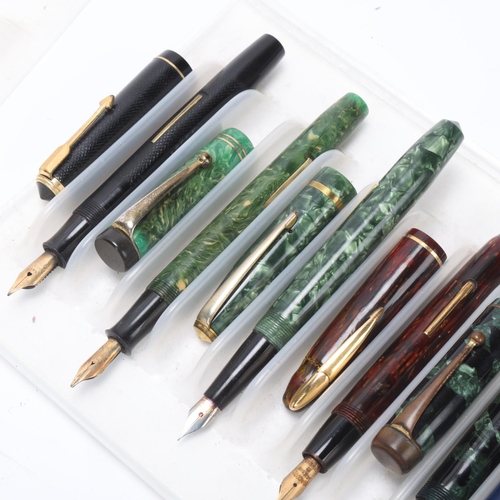 542 - 7 vintage fountain pens mid 20th century, including The Nova, 3 x National Security, Ritewell, Edaco... 