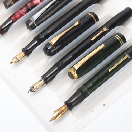 543 - 6 vintage lever fill fountain pens, Leman, 4 Summit and a Relief No2L