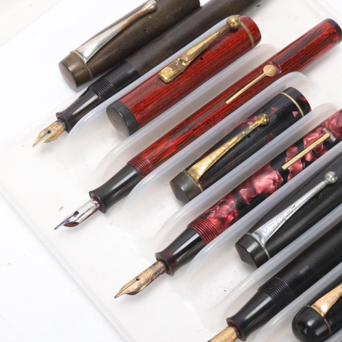 543 - 6 vintage lever fill fountain pens, Leman, 4 Summit and a Relief No2L