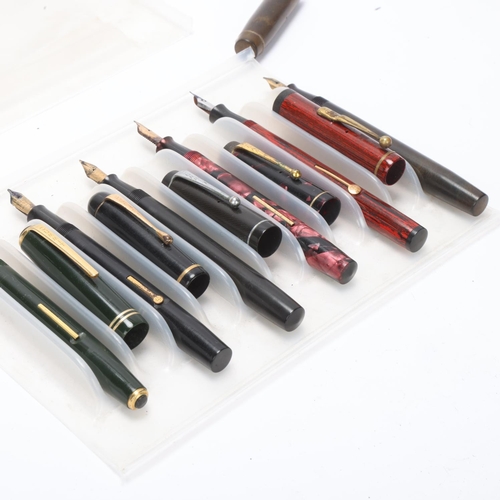 543 - 6 vintage lever fill fountain pens, Leman, 4 Summit and a Relief No2L