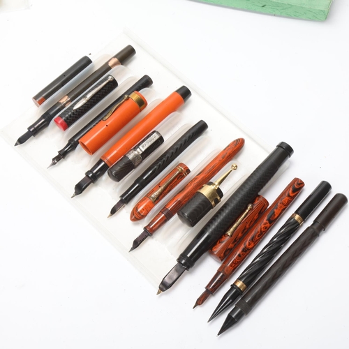 545 - 9 early 20th century fountain pens, including 2 styrographic pens -A&NCS 