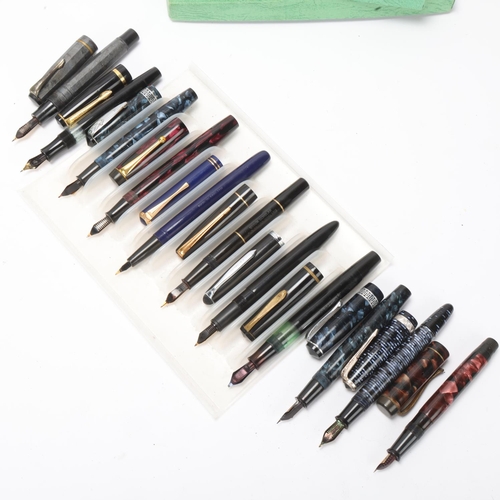 546 - 11 vintage fountain pens, including Selsdon, Stoffhaas, Wellgram, Wilson, Special, Wingflow, WP&Co, ... 