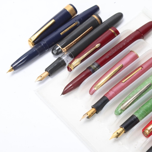 547 - 11 vintage lever-fill and piston fountain pens, including models by Imperial, Global-Star, Queensway... 