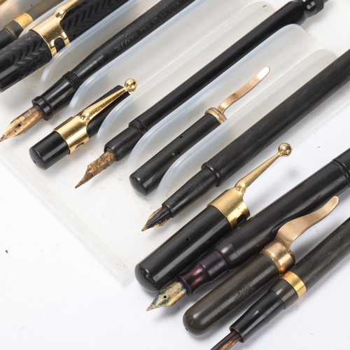 552 - 9 late 19th early 20th century fountain pens, models by Manos, Neptune, De La Rue, Wyvern, Thomas's,... 