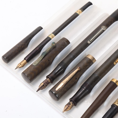 553 - 6 Waterman early 20th century pens, including Eye-dropper pens and lever fill models