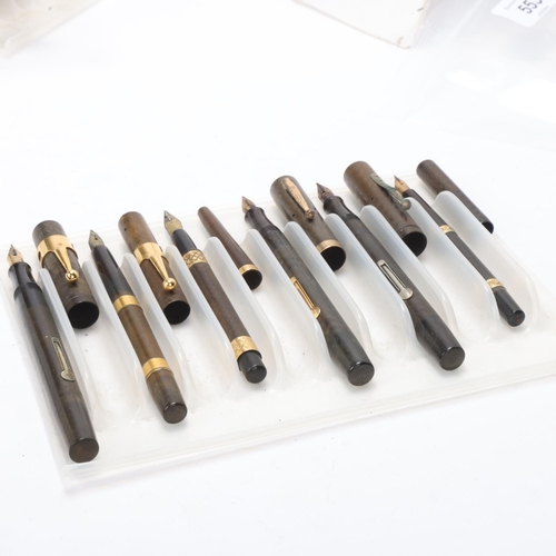 553 - 6 Waterman early 20th century pens, including Eye-dropper pens and lever fill models