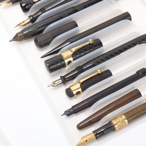 565 - 7 early 20th century fountain pens, including eye dropper models and others, The Stafford Pen, Onoto... 