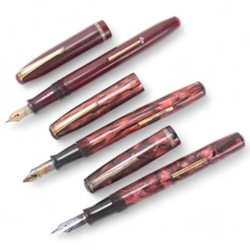 570 - 3 vintage Wearever, USA, lever fill fountain pens, circa 1940s'