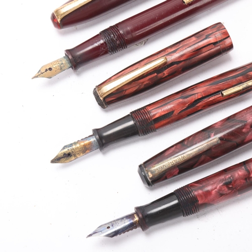 570 - 3 vintage Wearever, USA, lever fill fountain pens, circa 1940s'