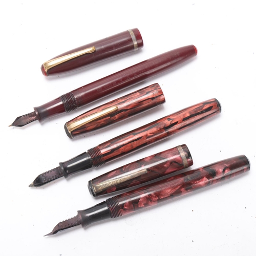 570 - 3 vintage Wearever, USA, lever fill fountain pens, circa 1940s'