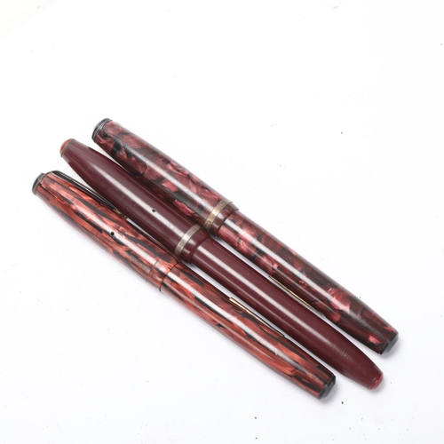 570 - 3 vintage Wearever, USA, lever fill fountain pens, circa 1940s'