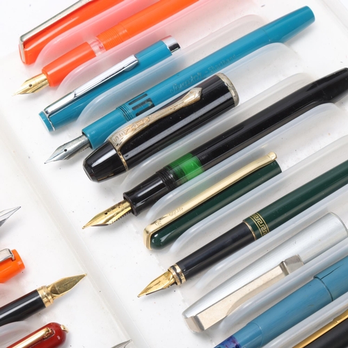 573 - 12 vintage fountain pens, makers include Senator, Aurora, Wilson, Viking, Elysee, Apollo, Universal ... 