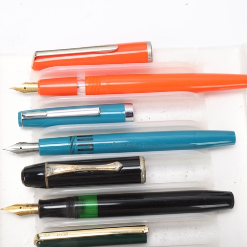 573 - 12 vintage fountain pens, makers include Senator, Aurora, Wilson, Viking, Elysee, Apollo, Universal ... 