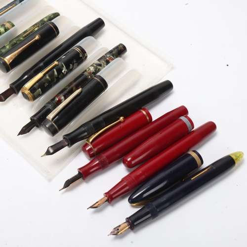 574 - 11 vintage Metmore fountain pens, includes models, Ink-Lock, Diploma, Celeste, Auto-Flow, Supreme, P... 