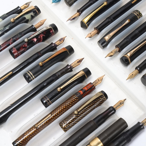 575 - 13 vintage De La Rue, Onoto fountain pens, from early 20th to mid 20th century, models, include 35, ... 