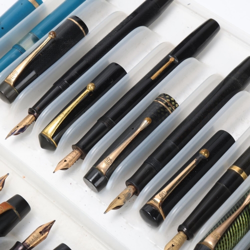 575 - 13 vintage De La Rue, Onoto fountain pens, from early 20th to mid 20th century, models, include 35, ... 