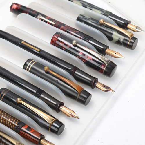 575 - 13 vintage De La Rue, Onoto fountain pens, from early 20th to mid 20th century, models, include 35, ... 