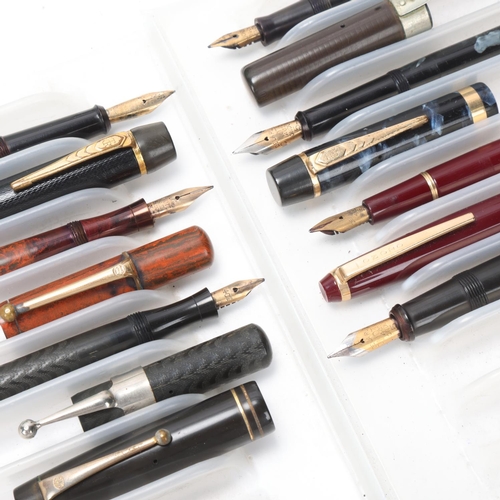 576 - 7 vintage De La Rue Onoto fountain pens early to mid 20th century, models include, No97, Blackbird, ... 