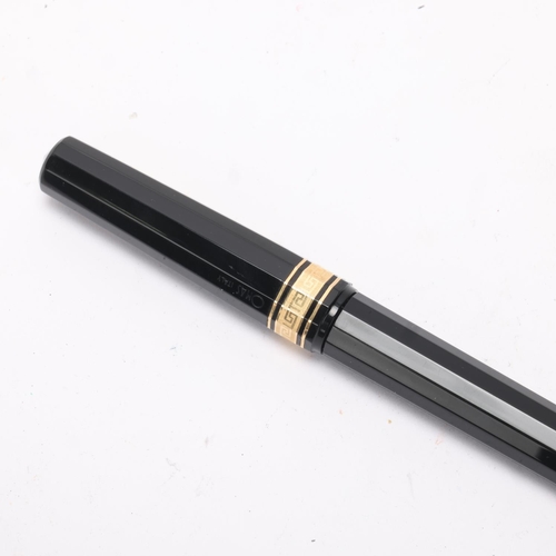 584 - An Omas Dama fountain pen, with 14ct EF nib and black resin piston fill body, boxed with papers