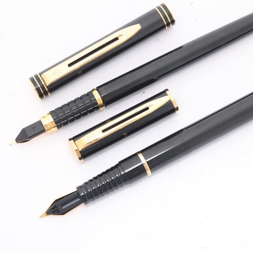 587 - 2 Waterman fountain pens, including an Waterman Ideal pen with 18ct gold nib, both in original boxes... 