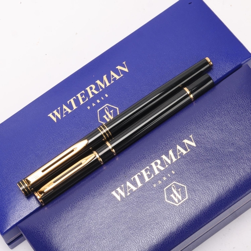 587 - 2 Waterman fountain pens, including an Waterman Ideal pen with 18ct gold nib, both in original boxes... 